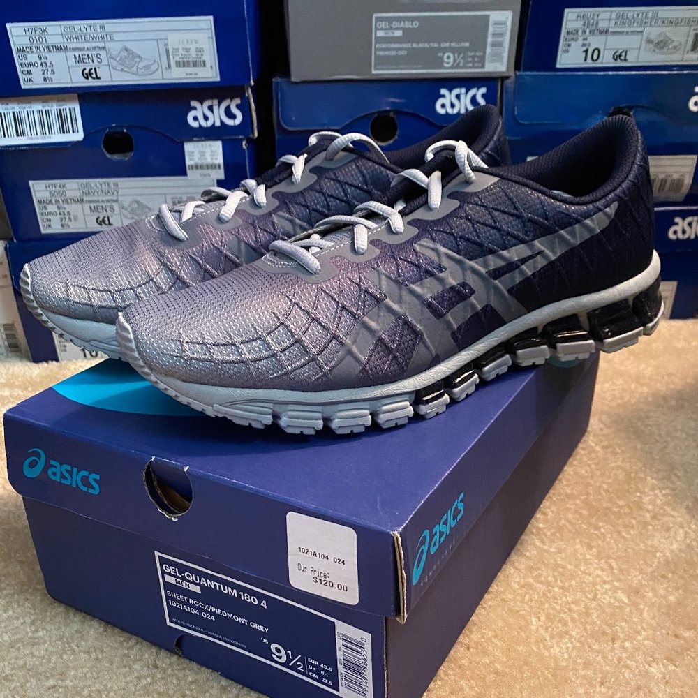 ASICS Gray and Blue Performance Athletic Shoes